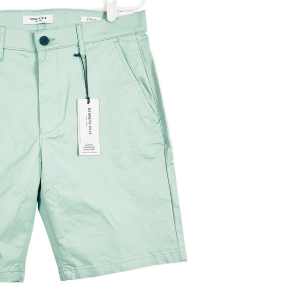 Kenneth Cole Men's Green Slim Fit Lightweight Stretch Chino Shorts Size 32 NWT - Picture 3 of 12